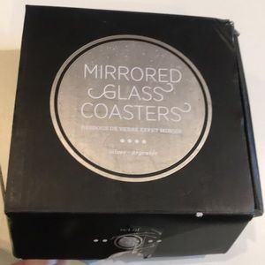 🌳 WEST ELM Mirrored Glass Coasters set for 4. 4x4